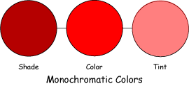 monochromatic shades and tints
